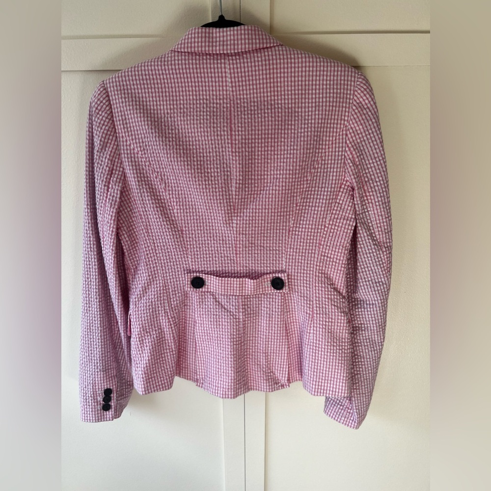 Jack Wills Women’s Pink Searsucker Gingham Blazer Size‎ 8 - Picture 4 of 11